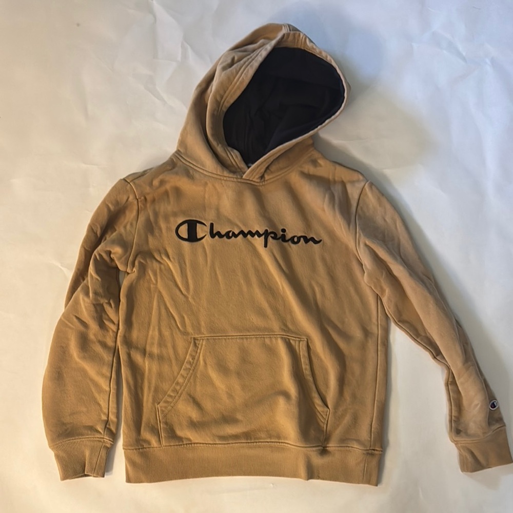 Champion Youth Medium Tan Hoodie Sweater